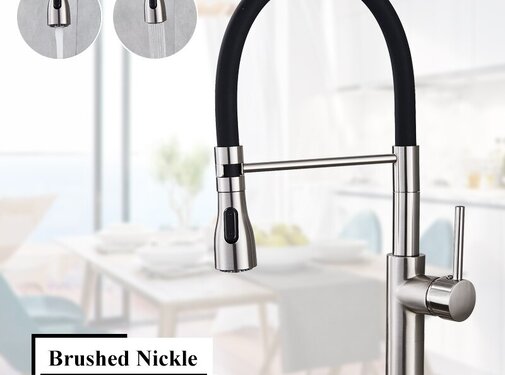 VALISA Buigzame meng keukenkraan hoog geborsteld nikkel B