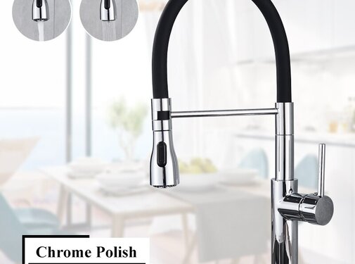 VALISA Buigzame meng keukenkraan hoog chroom gepolijst B