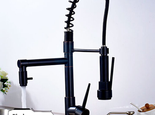 VALISA Spoelkraan horeca keuken Pull Down Zwart brons F