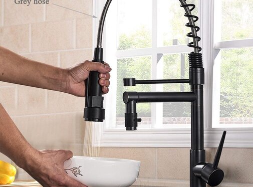 VALISA Horeca Kraan Pull Down Spoelkeuken kraan Zwart brons M