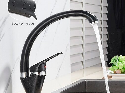 VALISA Messing Zwart Aanrecht Mengkraan Enkele Handgreep Draaibare Uitloop