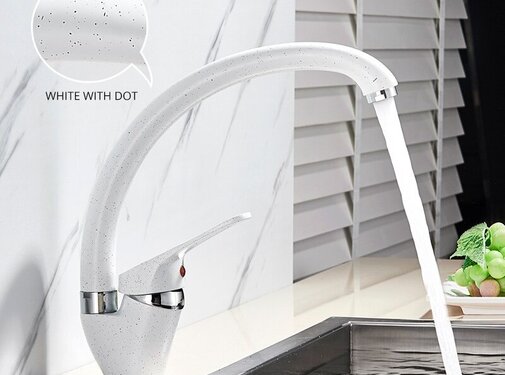 VALISA Messing Aanrecht Mengkraan Wit Enkele Handgreep Draaibare Uitloop