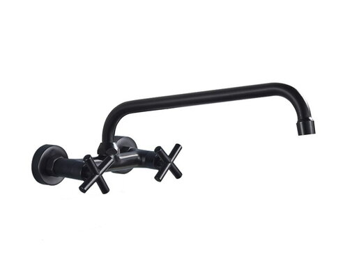 VALISA Wandkraan Mengkraan Draaibare Uitloop Mat Zwarte Style 2 - 32cm