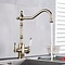 Goud Klassieke Waterfilter Keuken Kraan Dual Uitloop aansluiting filter drinkwater