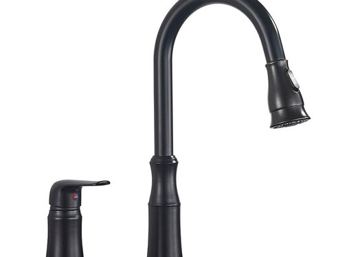 VALISA Zwart Messing Keukenkraan Trek Flexibele Waterbesparende Mengkranen