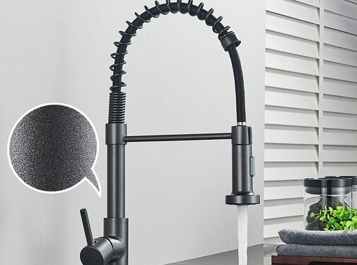 VALISA Horeca spoel keuken kraan Pull Down Gun Metal Grijs