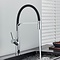 Luxe pull down keukenkraan met flexibele uitloop mengkraan chroom met zwarte slang