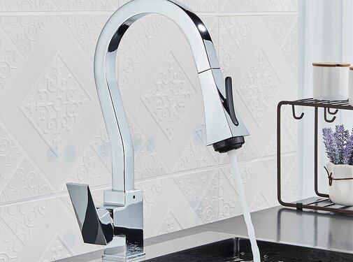VALISA Luxe hoog gebogen design keuken mengkraan chroom