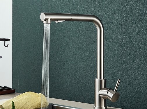 VALISA Keukenkraan met uit uittrekbare spoelkop met twee standen geborsteld nikkel