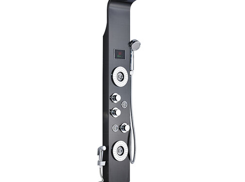 VALISA Luxe LED Douchepaneel met Handdouche en Temperatuurscherm Zwart A