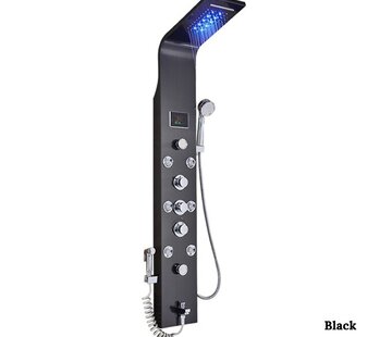 VALISA Luxe LED Douchepaneel met Handdouche en Temperatuurscherm zwart B