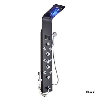 VALISA Luxe LED Douchepaneel met Handdouche en Temperatuurscherm zwart B