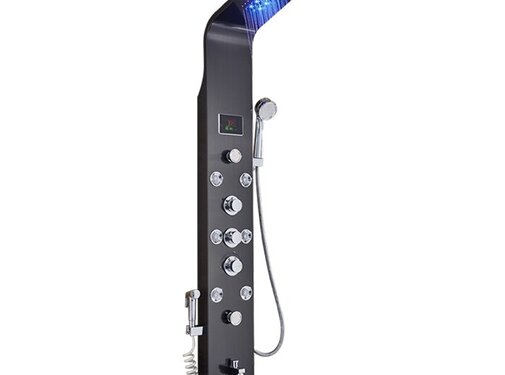 VALISA Luxe LED Douchepaneel met Handdouche en Temperatuurscherm zwart B