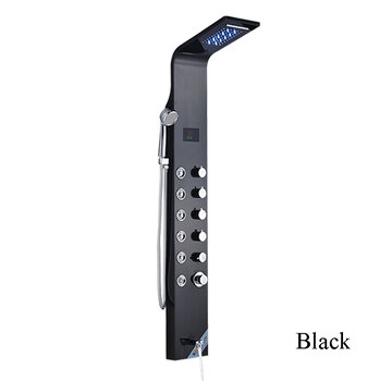 VALISA Luxe LED Douchepaneel met Handdouche en Temperatuurscherm zwart c