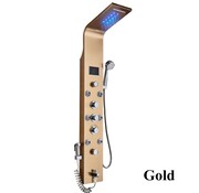 VALISA Luxe gouden LED Douchepaneel Handdouche Temperatuurscherm goud A