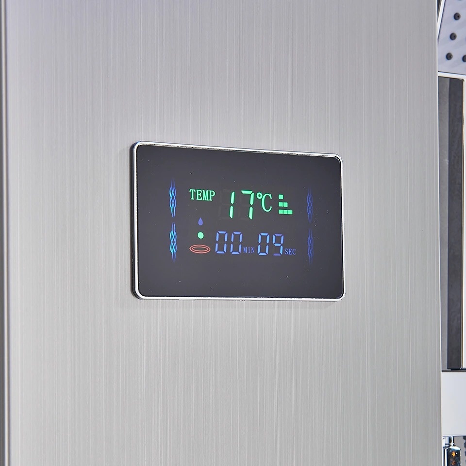 Shop nu deze Led regendouche paneel mengkraan met handdouche en temperatuur display Geborsteld nikkel A op Valisa.nl