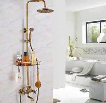 VALISA Antieke douche set messing ronde regendouche DB-0613-A