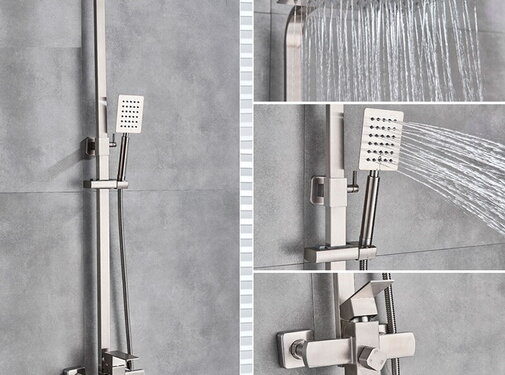 VALISA Kwaliteit geborsteld nikkel regendouche mengkraan 20cm