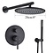 Zwarte Inbouw Douche Set Badkamer Kraan Douche 20cm muur