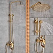 VALISA Gepolijst gouden regen douche 20cm set bad douchekraan C