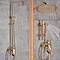Gepolijst gouden regen douche 20cm set bad douchekraan C