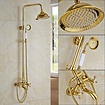 VALISA Gepolijst gouden regen douche 20cm set bad douchekraan E