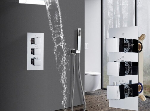 VALISA Luxe Thermostaat Waterval Regendouche met bad uitloop chroom