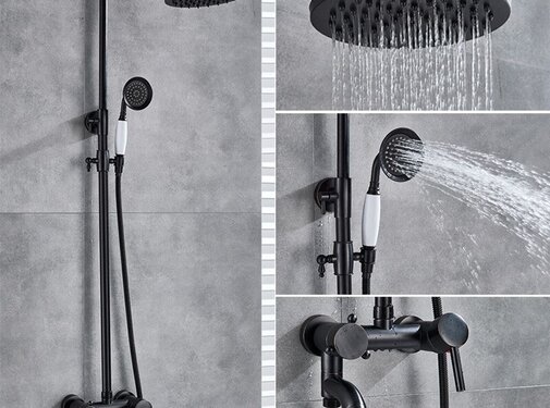 VALISA Regendouche mengkraan met 20cm regendouche zwart brons C2