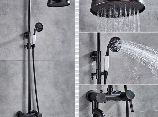 VALISA Regendouche mengkraan zwart brons 8 inch 20cm C4