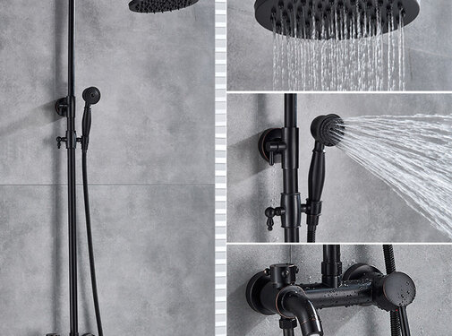 VALISA Regendouche mengkraan met 20cm regendouche zwart brons A1