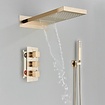 VALISA Luxe goud geborsteld thermostaat waterval regendouche en handdouche