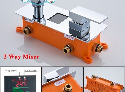 VALISA Inbouw digitaal LED display mengkraan Chroom 2 weg