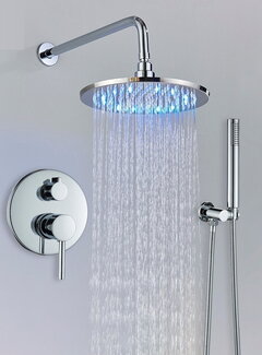 VALISA Douche inbouw set arm 2-weg mengkraan met handdouche chroom 20cm