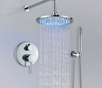 VALISA Douche inbouw set arm 2-weg mengkraan met handdouche chroom 20cm