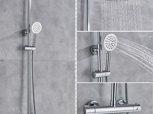 VALISA Thermostaat regen stort doucheset chroom