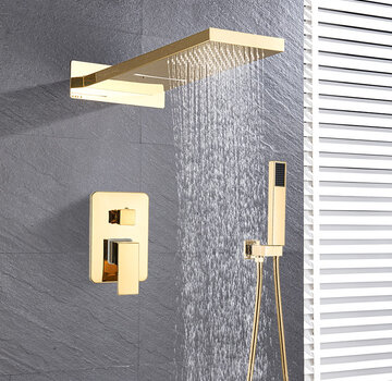 VALISA Luxe gouden waterval mengkraan regendouche met handdouche