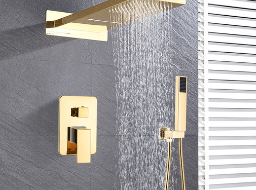 VALISA Luxe gouden waterval mengkraan regendouche met handdouche