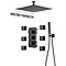 Thermostaat regendouche systeem met 6 massage bodyjets zwart 40cm plafond