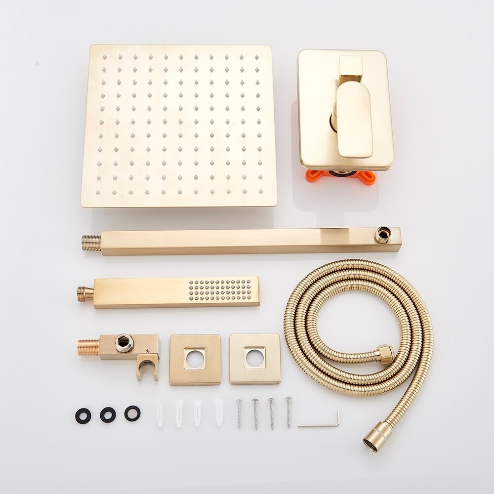 Shop nu deze Regendouche inbouw Set Met Handdouche Geborsteld Goud 3-weg- 40CM op Valisa.nl