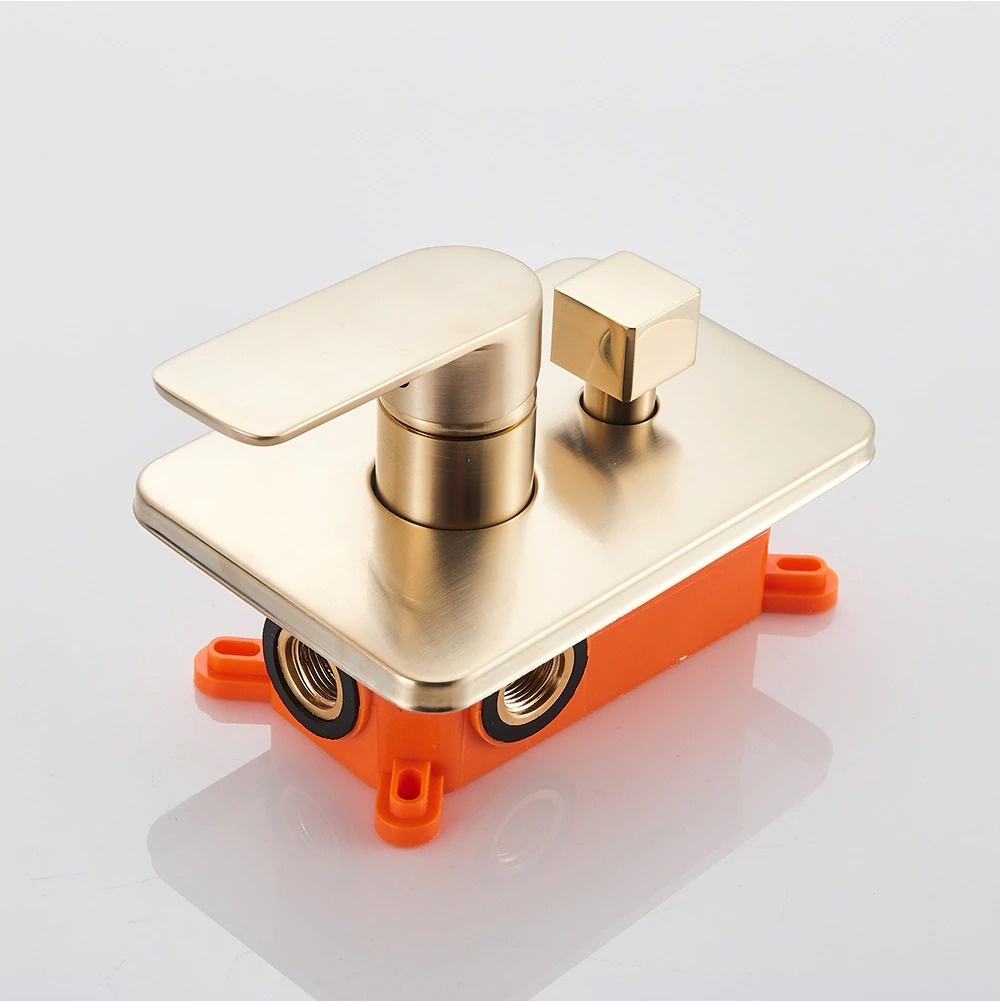 Shop nu deze Regendouche inbouw Set Met Handdouche Geborsteld Goud 3-weg- 40CM op Valisa.nl