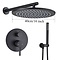 Zwarte Inbouw Douche Set Badkamer Kraan Douche 40cm muur