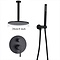 Zwarte Inbouw Douche Set Badkamer Kraan Douche 20cm Plafond