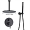 Zwarte Inbouw Douche Set Badkamer Kraan Douche 30cm Plafond