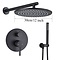 Zwarte Inbouw Douche Set Badkamer Kraan Douche 30cm muur