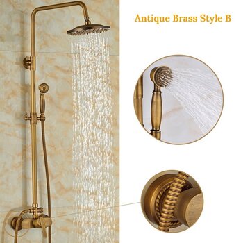 VALISA Antiek Messing regendouche douche set type ANNA 2