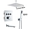Luxe thermostaat inbouw douche kraan wand regendouche set chroom 3 weg 30cm plafond