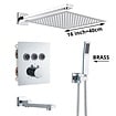 Bekijk hier onze : VALISA Luxe thermostaat inbouw douche kraan wand regendouche set chroom 3 weg 40cm muur