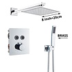 VALISA Luxe thermostaat inbouw douche kraan wand regendouche set chroom 2 Weg 20cm muur