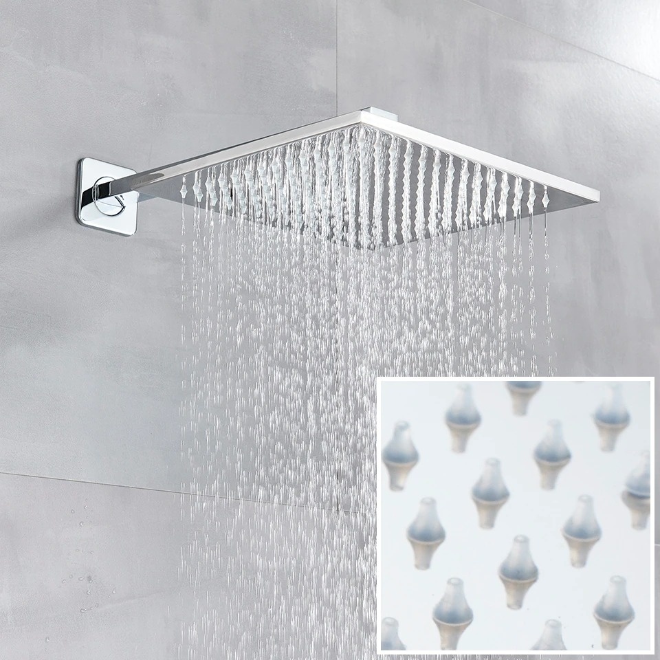 Shop nu deze Luxe thermostaat inbouw douche kraan wand regendouche set chroom 2 weg 30cm muur op Valisa.nl
