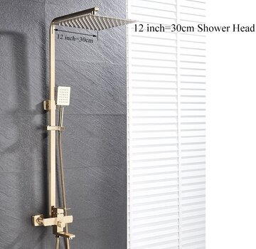 VALISA Grote 30 cm regendouche mengkraan douche set geborsteld goud